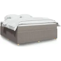 vidaXL Möbel2024 Lit boxspring avec matelas Taupe 180x200 cm Tissu Lits classiques 628760