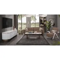 AEA Élégant salon marron Ensemble de canapés design 3 places 1 place 3pcs