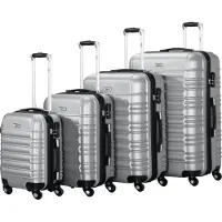 Zelsius Set de 4 valises , gris, valise de voyage en ABS avec serrure à combinaison et séparateur intérieur