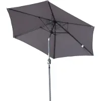 Angel Living Parasol en aluminium, 250 cm, avec mécanisme d'inclinaison à manivelle, protection solaire UV 50+ Gris