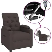 Syfax Fauteuil inclinable électrique Marron foncé Tissu