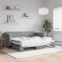 Prolenta Maison Exclusive - Canapé-lit convertible gris clair 90 x 200 cm, tissu