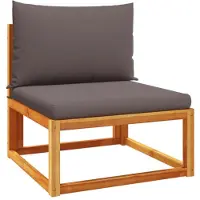 Syfax Canapé de jardin sans accoudoirs avec coussins en bois d'acacia et rotin