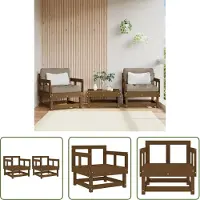 The Living Store Chaises de jardin 2 pcs. Pin massif marron miel