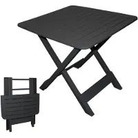 Spetebo Table pliante anthracite - 79 cm - Table d'appoint pour jardin, table de camping
