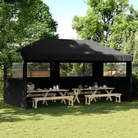 Prolenta Maison Exclusive - Tente de réception pliable Pop-Up avec 3 panneaux latéraux, noir
