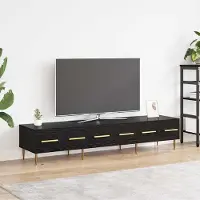 Prolenta Maison Exclusive - Meuble TV, dimensions 150 x 36 x 30 cm, finition noire imitation chêne, matériau : bois composite
