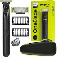 Philips OneBlade Rasoir QP1424 10 Noir Vert avec étui Tondeuse Wet Dry
