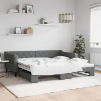 Prolenta Maison Exclusive - Canapé-lit convertible gris foncé 100 x 200 cm en tissu