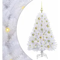 Syfax Sapin de Noël Artificiel à Branches Articulées Blanc 120 cm