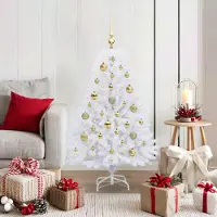 Prolenta Arbre de Noël blanc pliable, de qualité supérieure, 120 cm, en PVC et en acier
