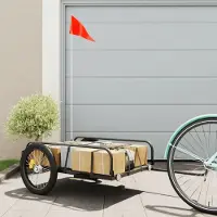 Prolenta Remorque pour vélo de marque Maison Exclusive, noire, dimensions 135x70x37 cm, en fer