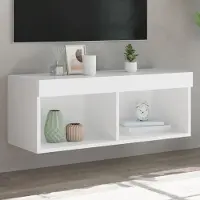Prolenta Maison Exclusive - Meuble TV avec éclairage LED Blanc 80x30x30 cm