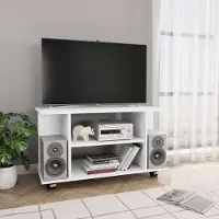 Prolenta Maison Exclusive - Meuble TV à roulettes Blanc 80x40x45 cm Matériau dérivé du bois