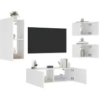 Prolenta Maison Exclusive - Meuble TV muraux 4 pcs avec lumières LED blanc