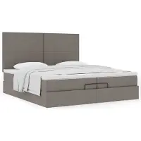 vidaXL Meubles Glamour Lit ottoman avec matelas Taupe 200x200 cm Tissu - Lits classiques CC1785599