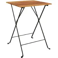 Syfax Table de bistro pliante 55x54x71cm Bois de teck solide et acier