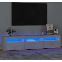 Prolenta Maison Exclusive - Meuble TV avec lumières LED Gris béton 180x35x40 cm