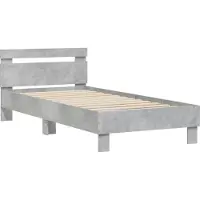 Syfax Cadre de lit sans matelas avec tête de lit gris béton 90x200 cm