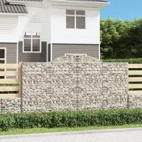 Prolenta Maison Exclusive - Paniers à gabions arqués 2 pcs 300x30x160/180 cm fer galvanisé