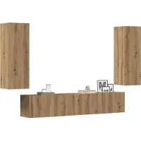 Syfax Meubles TV muraux 4 pcs chêne artisanal bois d'ingénierie