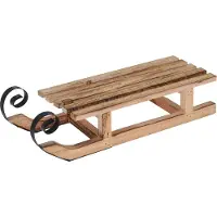 Spetebo Luge décorative en bois 40 x 14 x 10 cm - avec patins en métal