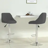 Prolenta Maison Exclusive - Lot de 2 tabourets de bar en velours gris foncé