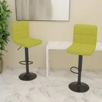Prolenta Maison Exclusive - Tabourets de bar, lot de 2, tissu vert
