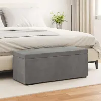 Prolenta Maison Exclusive - Tabouret gris foncé, dimensions : 101 x 41 x 40 cm. Revêtement en velours, structure en bois d'ingénierie