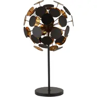 Searchlight DISCUS noir/or Lampe de table à 3 flammes