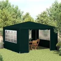 Prolenta Tente de fête professionnelle "Maison Exclusive", dimensions 4x4 mètres, avec parois latérales, couleur verte, grammage 90 g/m²