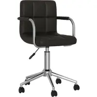 Syfax Chaise pivotante de salle à manger Noir Similicuir