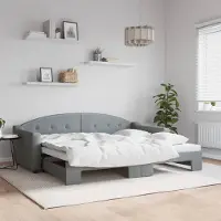 Prolenta Maison Exclusive - Canapé-lit convertible gris clair 90 x 200 cm, tissu
