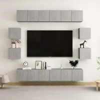 Prolenta Maison Exclusive - Ensemble de meubles TV 10 pcs Gris béton Bois d'ingénierie