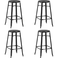 Syfax Tabourets de bar lot de 4 noir acier