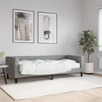 Prolenta Maison Exclusive - Lit de jour avec matelas gris clair 80 x 200 cm en tissu