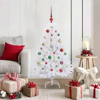 Prolenta Arbre de Noël blanc pliable, de qualité supérieure, 120 cm, en PVC et en acier