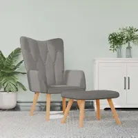 Prolenta Maison Exclusive - Fauteuil de détente avec repose-pieds, tissu taupe