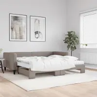 Prolenta Maison Exclusive - Canapé-lit convertible avec matelas taupe 100 x 200 cm en tissu
