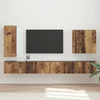 Prolenta Ensemble de 6 étagères murales pour télévision, en bois de récupération, style exclusif