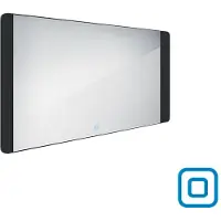 Nimco Miroir de salle de bain LED avec éclairage noir 120 x 65 cm avec capteur ZPC 42006V-90