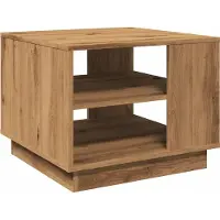 Syfax Table basse chêne artisanal 55x55x42 cm bois d'ingénierie