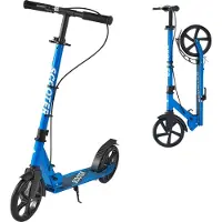 StarTech.com Trottinette pour enfants - Trottinette urbaine à 2 roues - À partir de 8 ans - Guidon réglable en hauteur - Plateau antidérapant - Pliable - Jusqu'à 100 kg - Avec frein à main - Noir-bleu