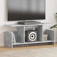 Prolenta Meuble TV exclusif - Dimensions : 102 x 35 x 45 cm. Couleur : gris béton. Matériau : bois composite