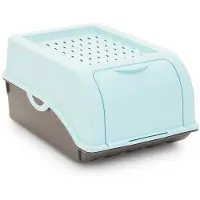 Novaliv 2x Petit pot à oignons 3,5 L turquoise light Boîte à oignons Pot à ail Boîte de conservation Boîte à légumes