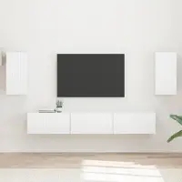 Prolenta Meuble TV exclusif - Ensemble de 5 pièces en bois laqué blanc brillant