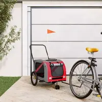 Prolenta Maison Exclusive - Remorque pour vélo, pour chiens, couleurs orange et gris. Fabriquée en Oxford et en fer