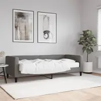 Prolenta Maison Exclusive - Lit de jour avec matelas, gris foncé, 80 x 200 cm, tissu