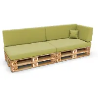 Pokar Coussin pour palette Coussins de palette avec housse amovible Canapé de palette, Taille:Lot de 6, Couleur:Lime