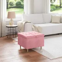 Prolenta Maison Exclusive - Coffre Ottoman avec rangement, rose, 60 x 60 x 45 cm, en velours